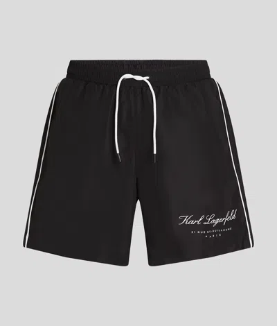 Karl Lagerfeld Hotel Karl Medium-length Boardshorts In Black