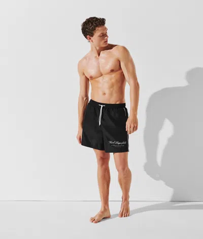 Karl Lagerfeld Hotel Karl Medium-length Boardshorts In Black