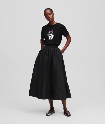 Karl Lagerfeld Ikon Choupette T-shirt In Black