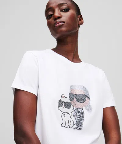 Karl Lagerfeld Ikon Karl & Choupette Rhinestone T-shirt