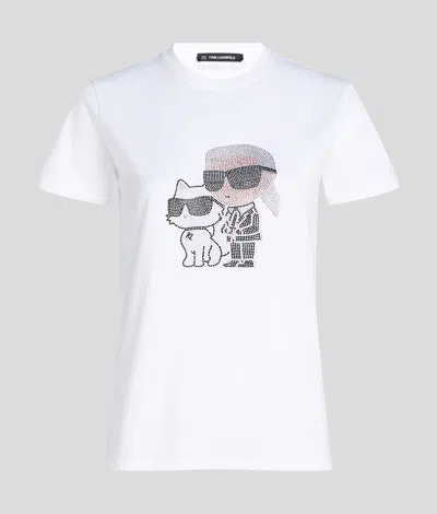 Karl Lagerfeld Ikon Karl & Choupette Rhinestone T-shirt