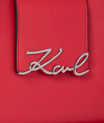 Karl Lagerfeld Shoulder S Red Silver Logo Detail