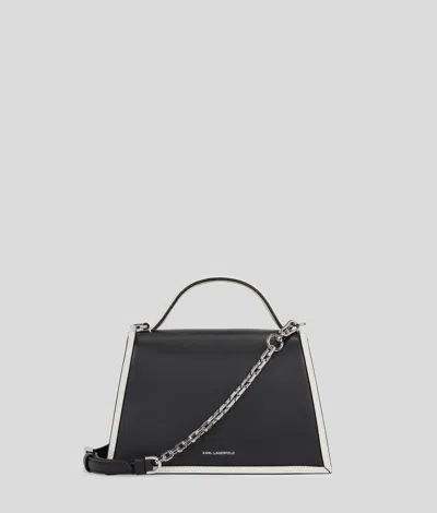 Karl Lagerfeld Signature Leather Top-handle Bag In Schwarz