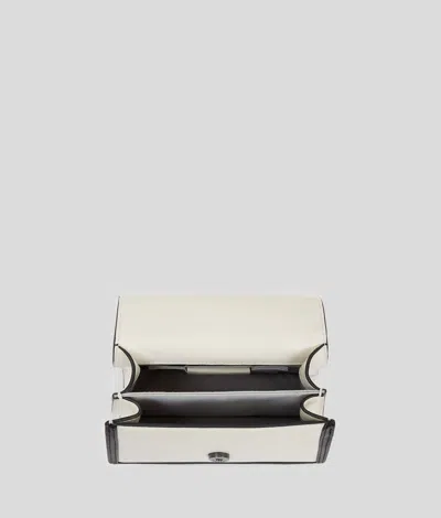 Karl Lagerfeld Signature Leather Top-handle Bag In White