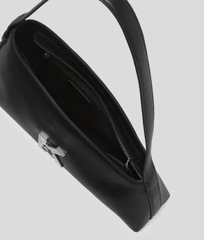 Karl Lagerfeld Logo-plaque Shoulder Bag In Black
