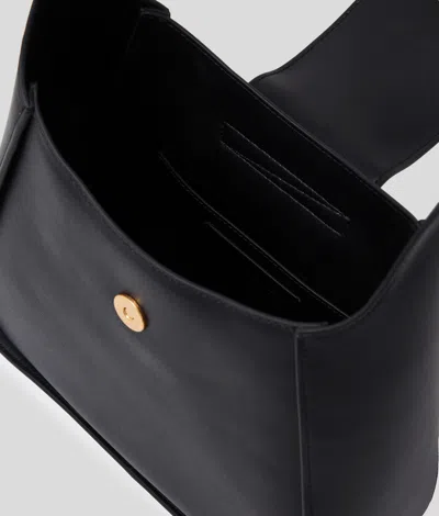 Karl Lagerfeld Hobo Signature Negro Logo Dorado In Black
