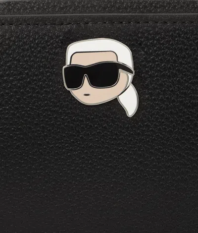 Karl Lagerfeld Ikon Pin Leather Camera Bag In Black