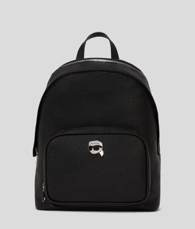 Karl Lagerfeld Ikon Pebble Medium Backpack In Black