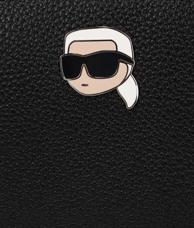 Karl Lagerfeld Ikon Pebble Medium Backpack In Black