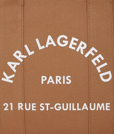 Karl Lagerfeld Rue St-guillaume Medium Square Tote Bag In Brown