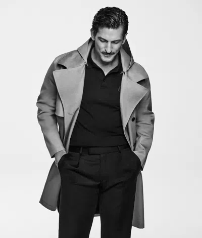 Karl Lagerfeld Hooded Trench Coat In Brown