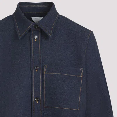 Bottega Veneta Wool Drill Shirt With Yellow Stitching