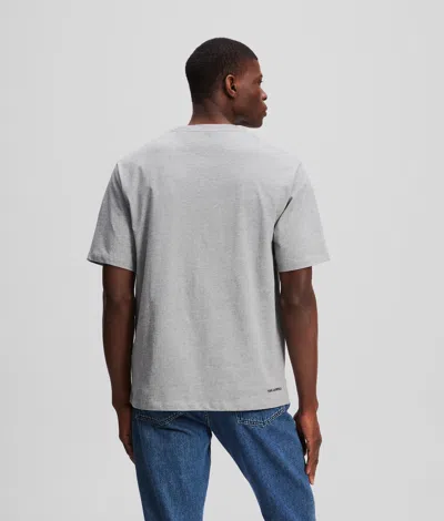 Karl Lagerfeld Ikon Denim Pocket T-shirt In Gray