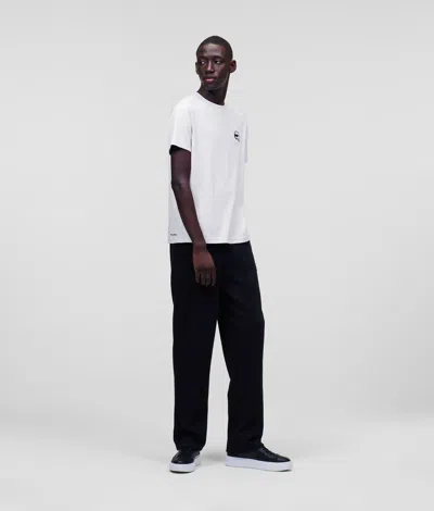 Karl Lagerfeld Ikon Organic-cotton T-shirt In White