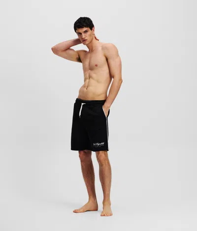 Karl Lagerfeld Hotel Karl Medium-length Boardshorts In Black