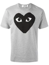 Comme Des Garçons Play Black Heart Crewneck Short Sleeve Tee In Gray