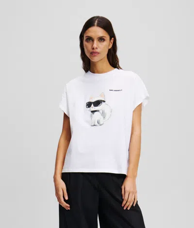 Karl Lagerfeld Woman T-shirt White Size L Organic Cotton