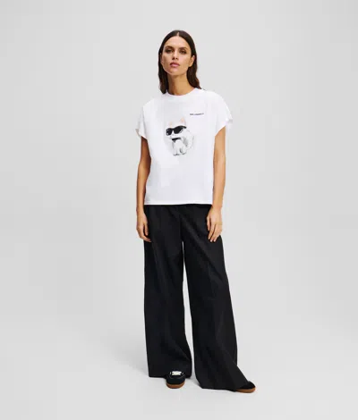 Karl Lagerfeld Woman T-shirt White Size L Organic Cotton