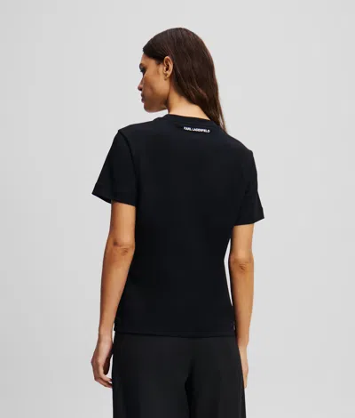 Karl Lagerfeld Ikon Choupette Aquarelle T-shirt In Black