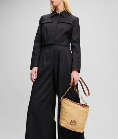 Karl Lagerfeld K/autograph Woven Small Bucket Bag