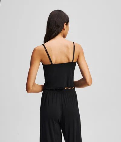 Karl Lagerfeld Logo Pajama Set In Black