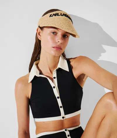 Karl Lagerfeld Schirmkappe Aus Bast Mit Logo