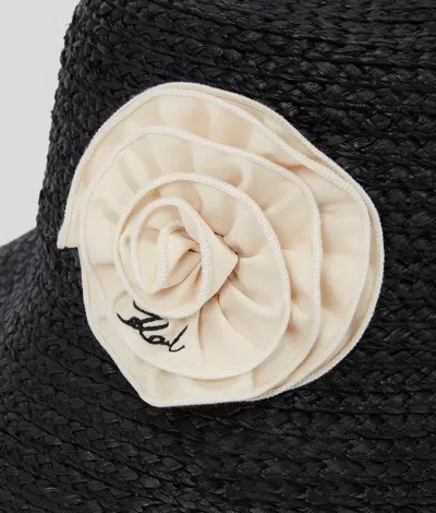Karl Lagerfeld Raffia Flower Bucket Hat