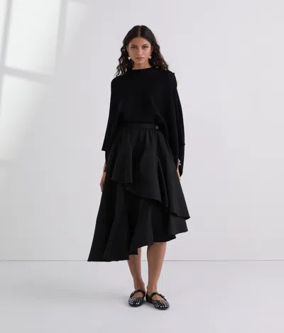 Karl Lagerfeld Voluminous Ruffle Skirt In Black