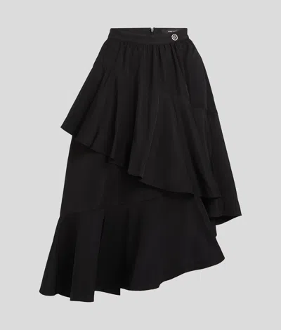 Karl Lagerfeld Voluminous Ruffle Skirt In Black
