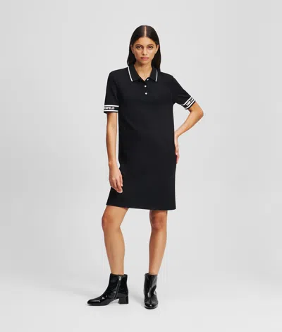 Karl Lagerfeld Polo Dress In Black