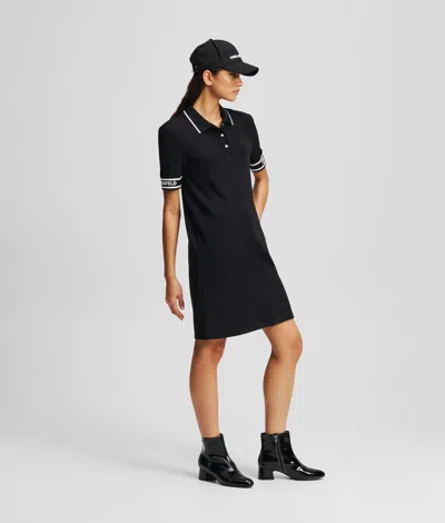 Karl Lagerfeld Polo Dress In Black