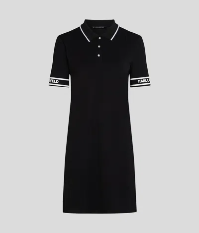 Karl Lagerfeld Polo Dress In Black