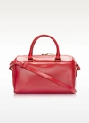 SAINT LAURENT RED LEATHER CLASSIC BABY DUFFLE BAG