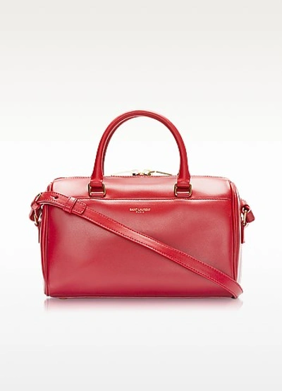 Saint Laurent Red Leather Classic Baby Duffle Bag