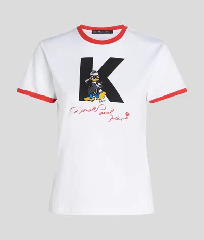 Karl Lagerfeld Disney X Kl Initial T-shirt In White