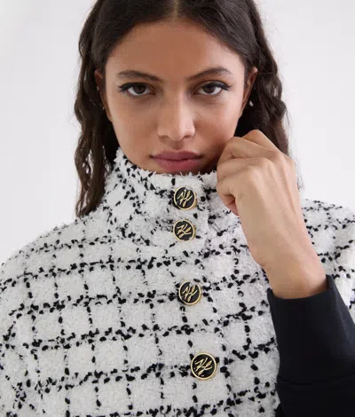 Karl Lagerfeld Bouclé Sweat Jacket In Black