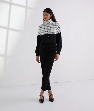 Karl Lagerfeld Bouclé Sweat Jacket In Black