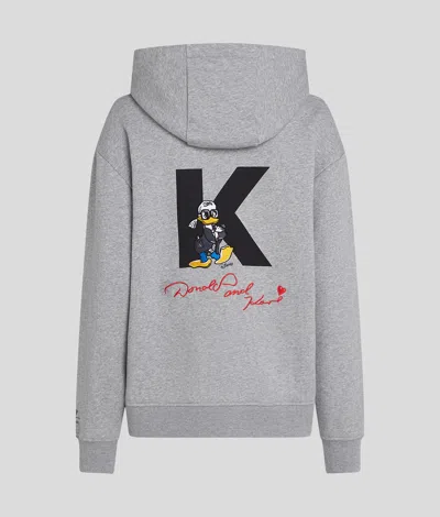 Karl Lagerfeld Grey Logo Print Hoodie