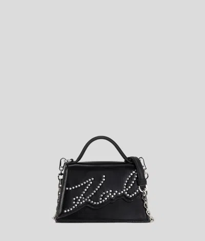 Karl Lagerfeld Small Signature Studded Cross Body Bag