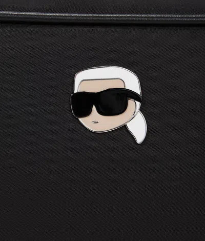 Karl Lagerfeld Ikon Pin Leather Camera Bag In Black