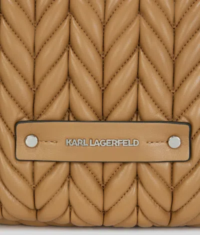 Karl Lagerfeld Quilted Shoulder Bag In Burgundy