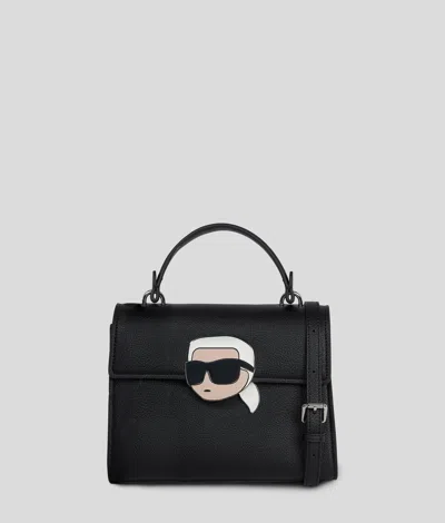 Karl Lagerfeld Ikon Grainy Crossbody Bag In Black