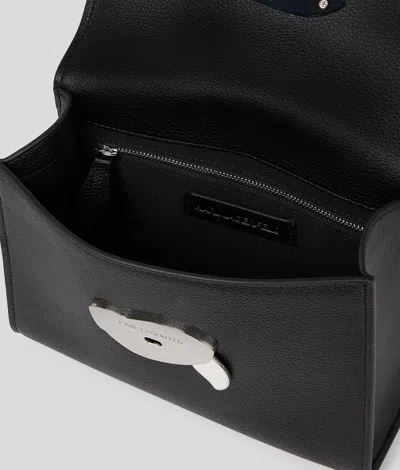 Karl Lagerfeld Ikon Grainy Crossbody Bag In Black