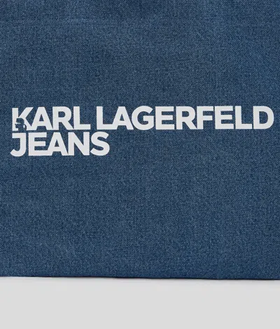 Karl Lagerfeld Logo-print Denim Tote Bag In Blue