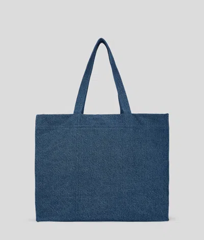 Karl Lagerfeld Logo-print Denim Tote Bag In Blue
