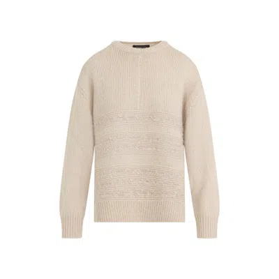 Fabiana Filippi Textured Knit Camel Sweater With Ribbed Edges