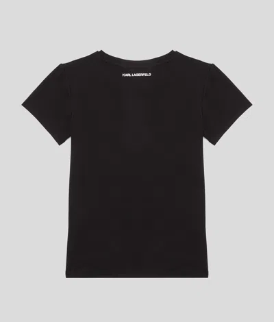 Karl Lagerfeld Girls Ikon Choupette T-shirt In Black
