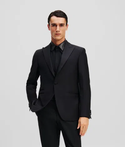 Karl Lagerfeld Stand-up Collar Jacket In Black