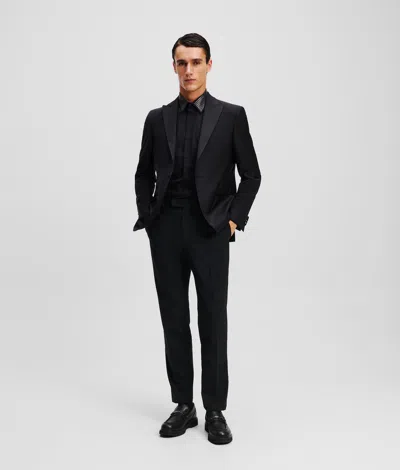 Karl Lagerfeld Stand-up Collar Jacket In Black