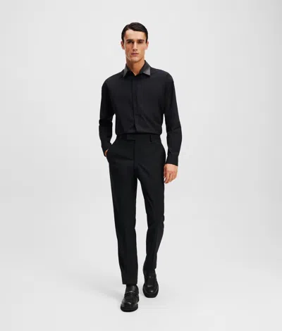 Karl Lagerfeld Studded Collar Shirt In Black